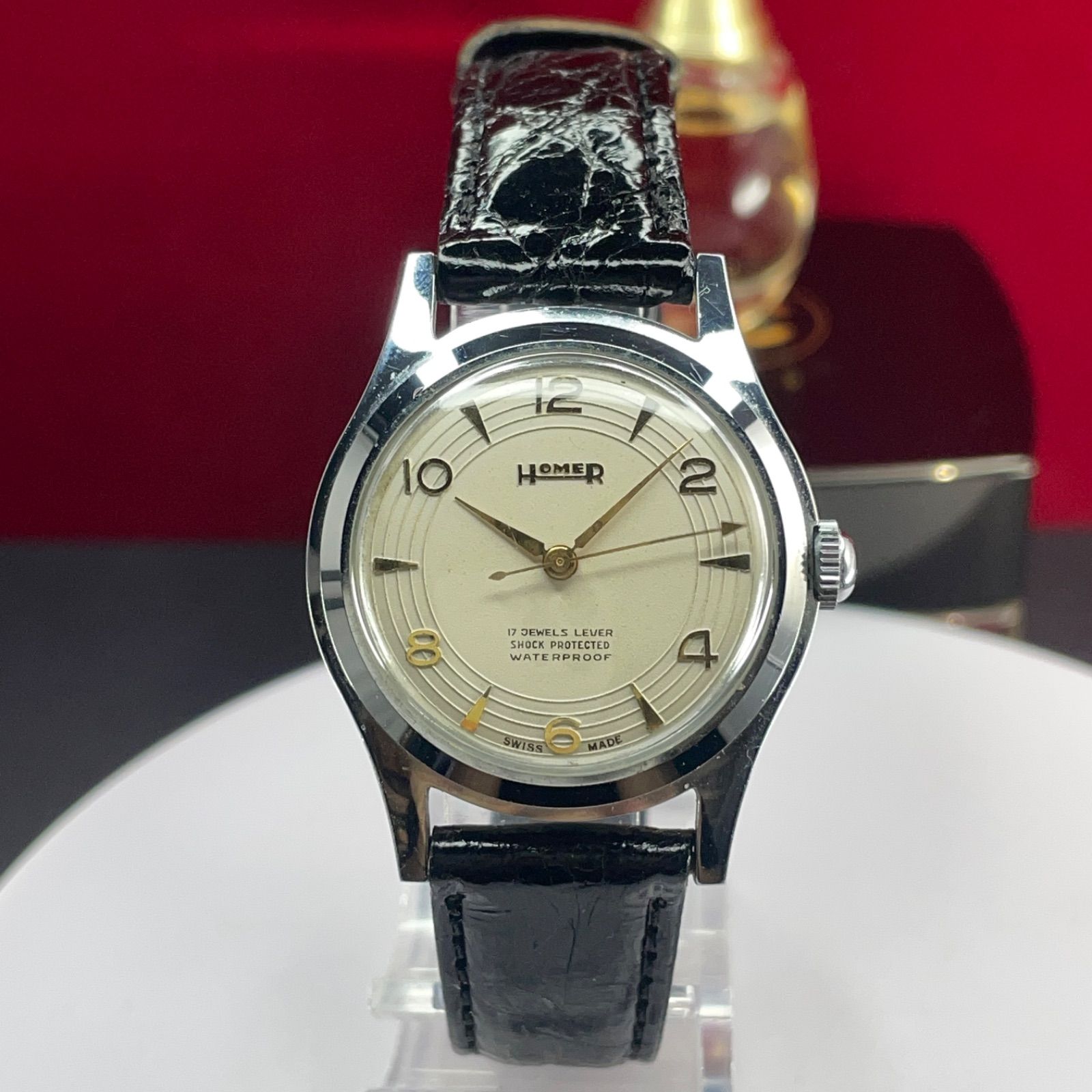 1960年代頃 シェル石油 17石 ヴィンテージ　プロモーション腕時計 ガソリン デッドストック 希少 未使用 60s HOMER スイス製 手巻 17石