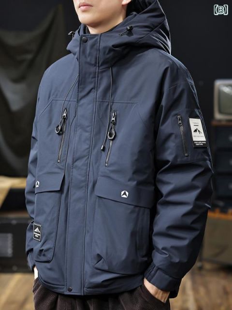 2XL 秋冬 コーデ メンズ 服 シンプル ファッション オシャレ 大人 かっこいい 大きいサイズ ストリート 紳士服 アメリカン ワークウェア アウトドア 防水 ダウン ジャケット ダック 暖かい KANDAIZUMI_COM