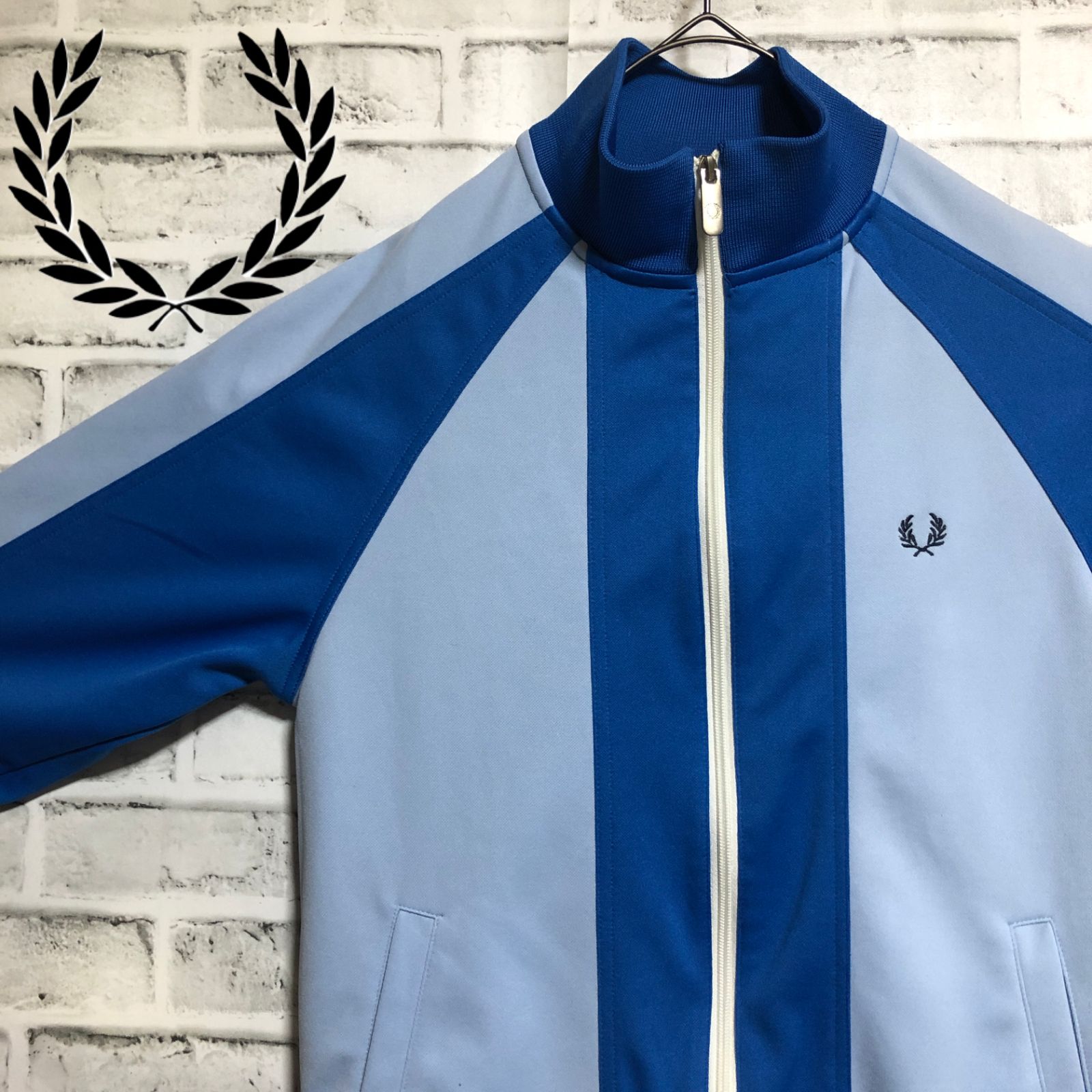 Fred Perry??トラックジャケット/ジャージ M 刺繍ロゴ ブルー 