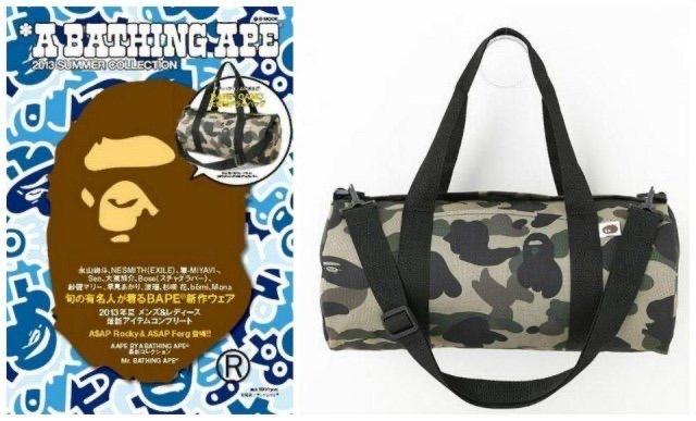 BAPE◇A BATHING APE／迷彩カモ◇ドラムバッグ◇付録ノベルティ