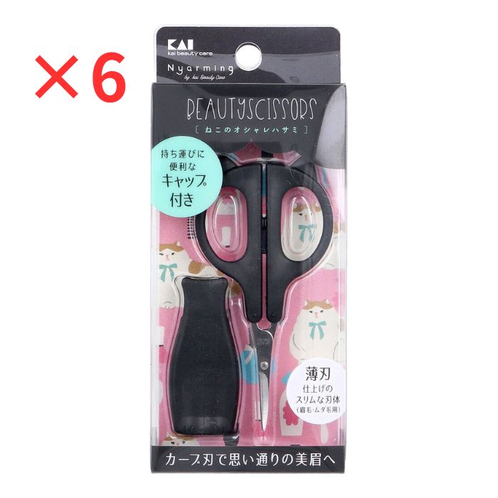 Nyarming ねこのオシャレハサミ HC-2201 1個入 6個セット まとめ売り