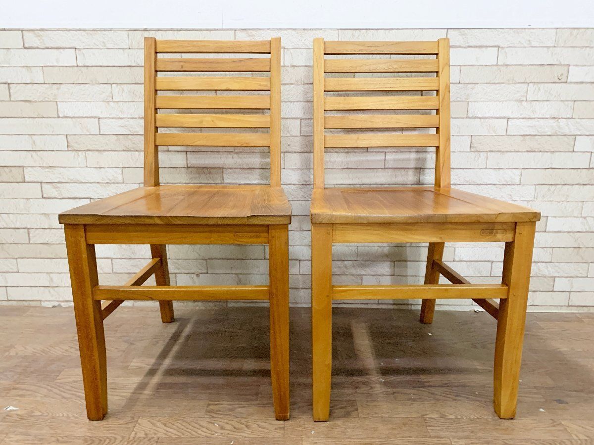 ◇中古品 SCANTEAK スキャンティーク ダイニングチェア 2脚セット 椅子 