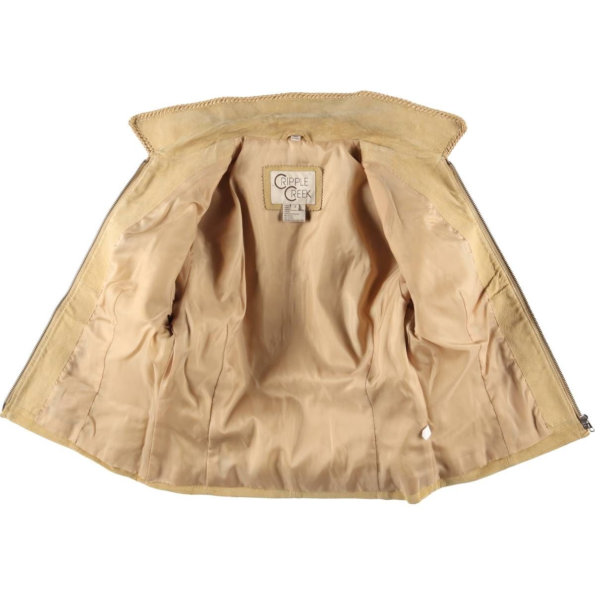 古着 CRIPPLE CREEK スエードレザージャケット レディースS相当/eaa594091 