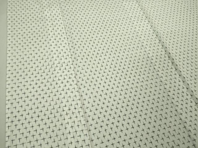 平和屋本店□希少 山藍 山村省二 久留米絣 単衣 綿 白絣 たとう紙付き