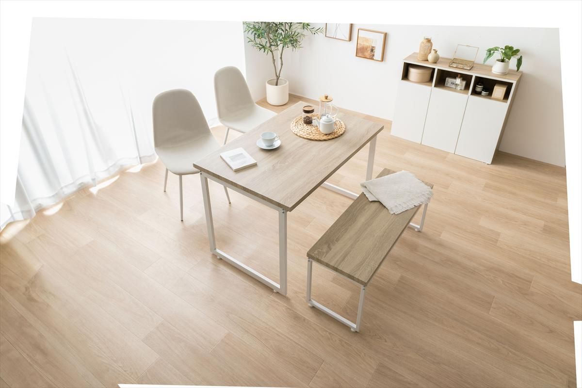 4点セット】Moku 幅110cmダイニングテーブル+ダイニングベンチ+
