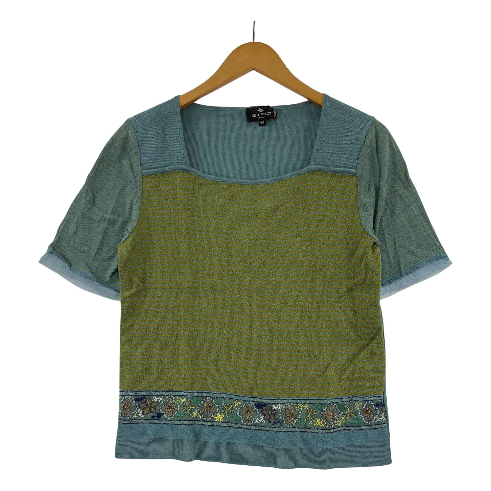 エトロ ETRO 総柄 半袖カットソー 201-13756-4477 グリーン サイズ：38 中古・古着通販】ETRO (エトロ) 半袖カットソー ホワイト サイズ
