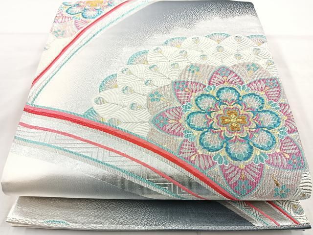 平和屋本店□超希少 東京友禅 久呂田明功 太鼓柄袋帯 辻が花 花鳥