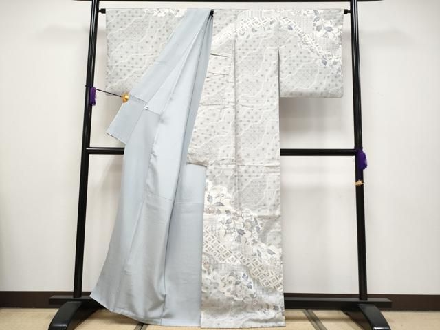 平和屋本店□極上 中国三大刺繍 スワトウ刺繍 本場縞大島紬 訪問