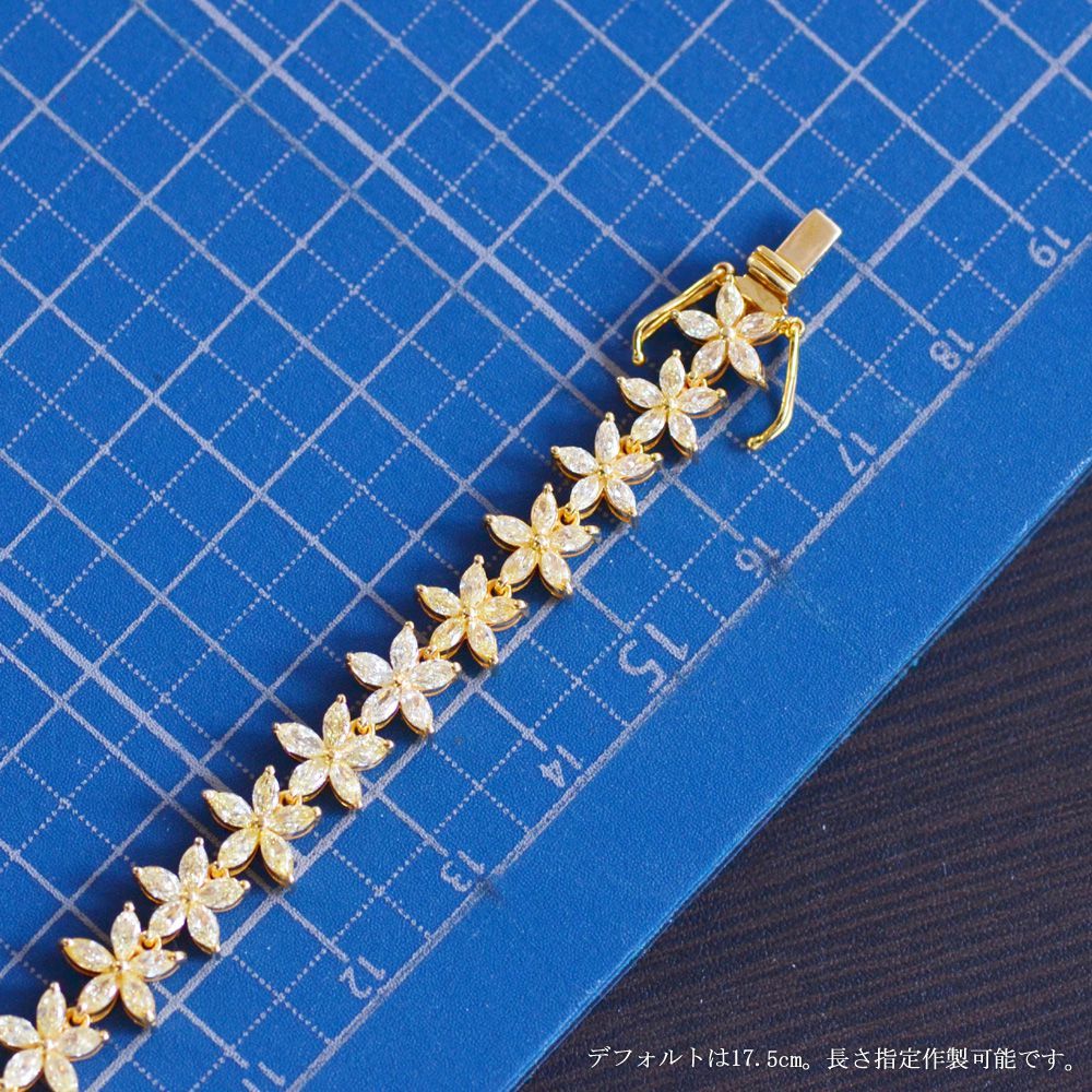 ブレスレット レディース K18 18K 18金 ダイヤモンド 7カラット 
