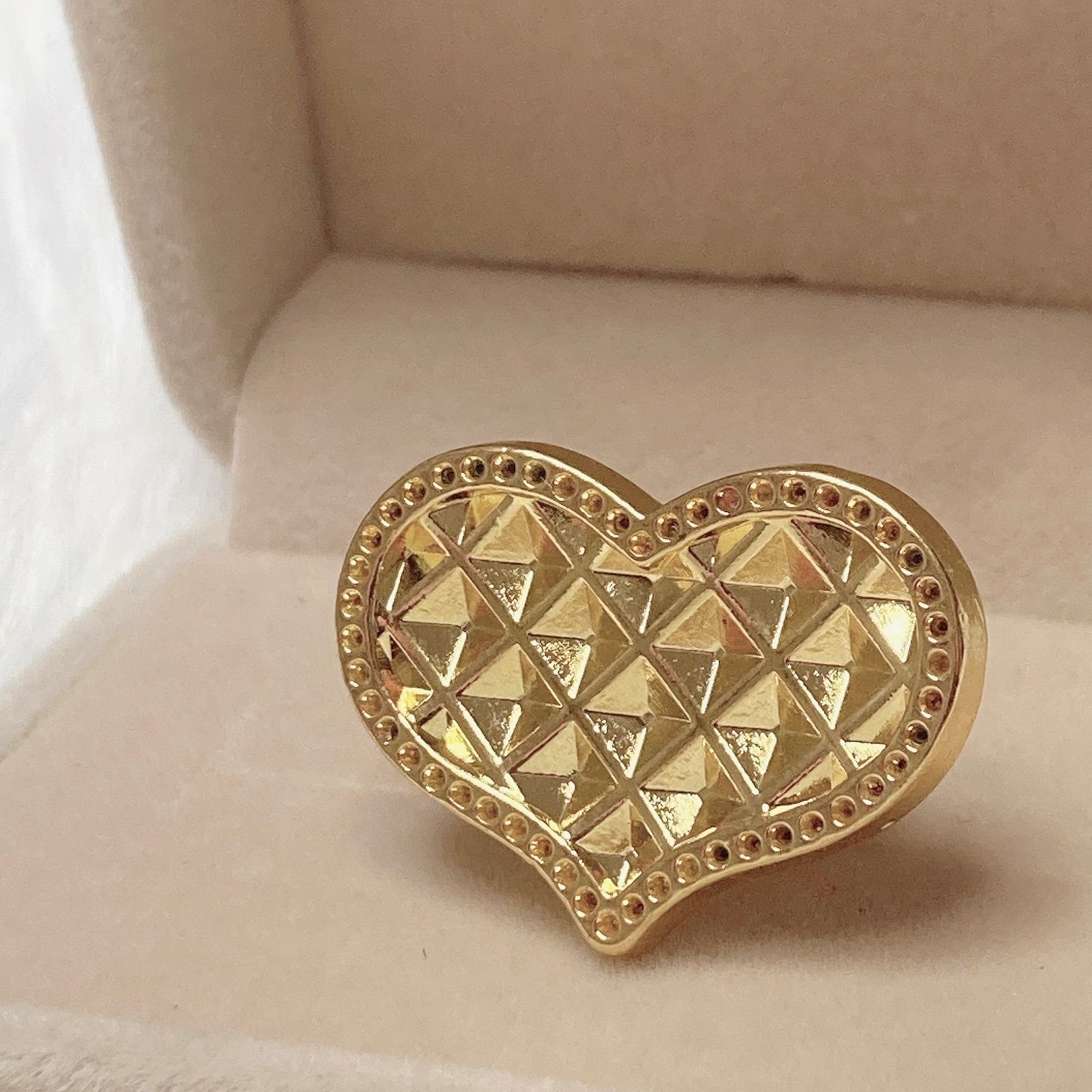 キルティング チェック 3D 変形 ハート シーリングスタンプ ヘッド  