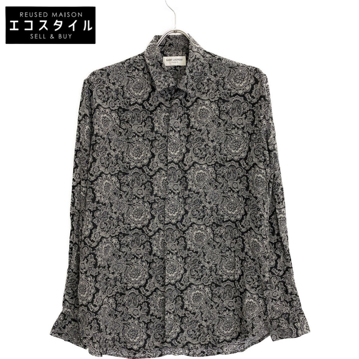 SAINT LAURENT PARIS サンローランパリ 564172 18年 ﾌﾞﾗｯｸ ﾍﾟｲｽﾞﾘｰｼｬﾂ 38
