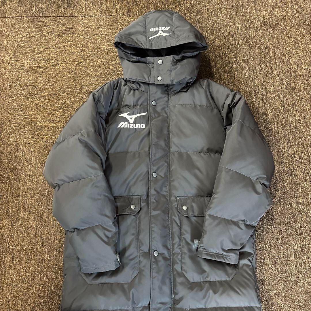 MIZUNO ダウンベンチコート サッカー メンズL ブラック ジャケット