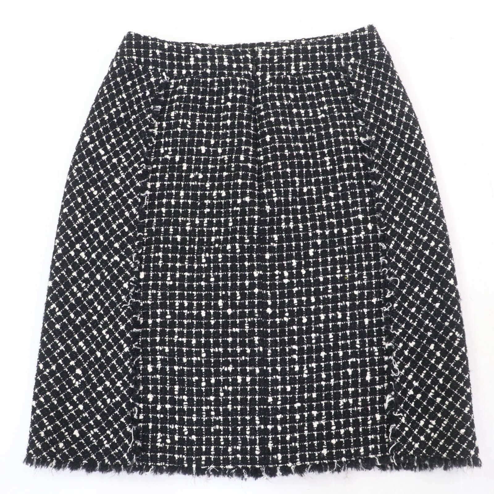 CHANEL ブラック ツイード タイトスカート サイズ34 極美品☆CHANEL シャネル P39620V28543 ウール ココマーク