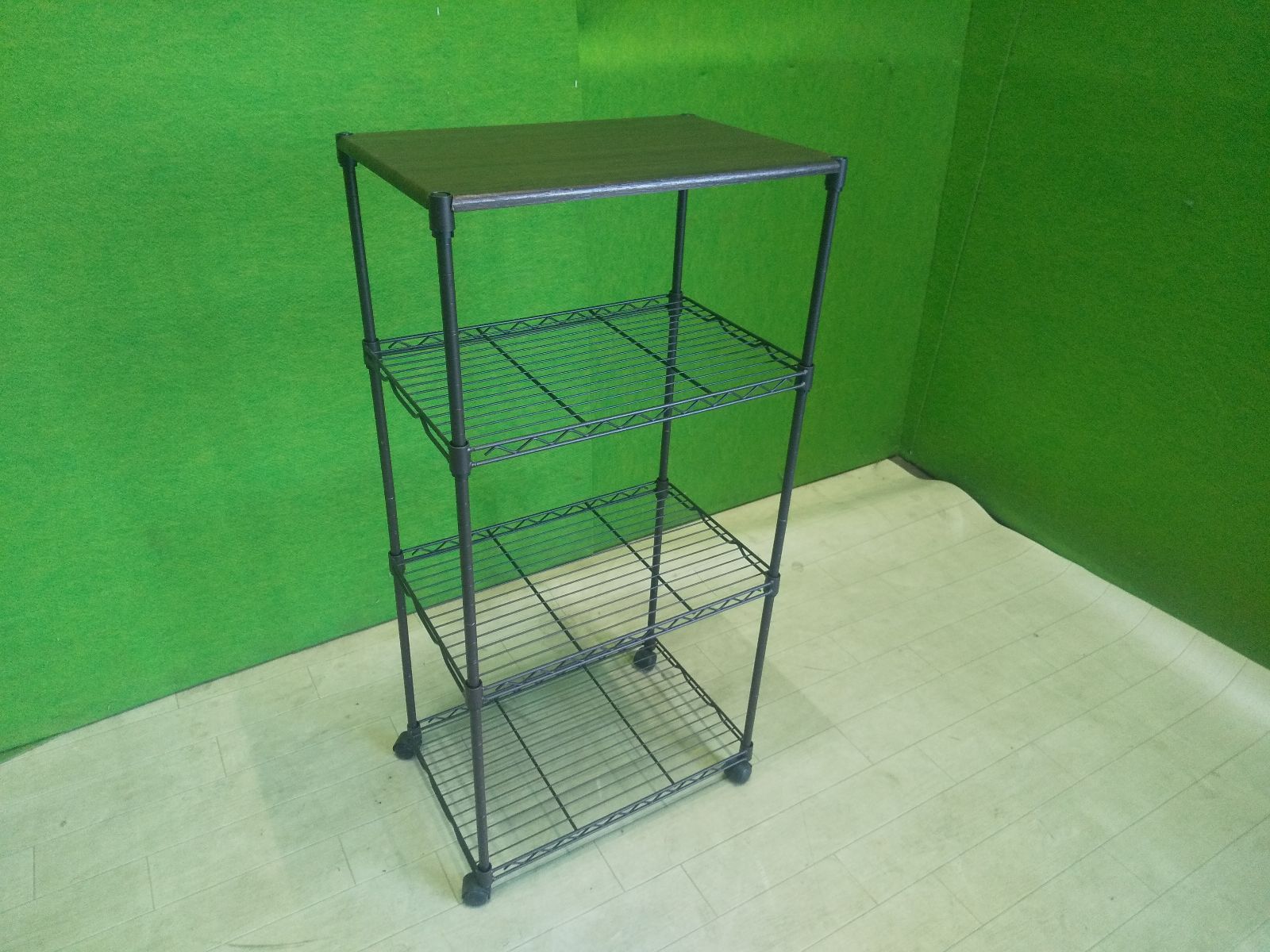 H187cm×W70cm×D38cm 3連結片面4段什器 プライスレール＆ストッパー