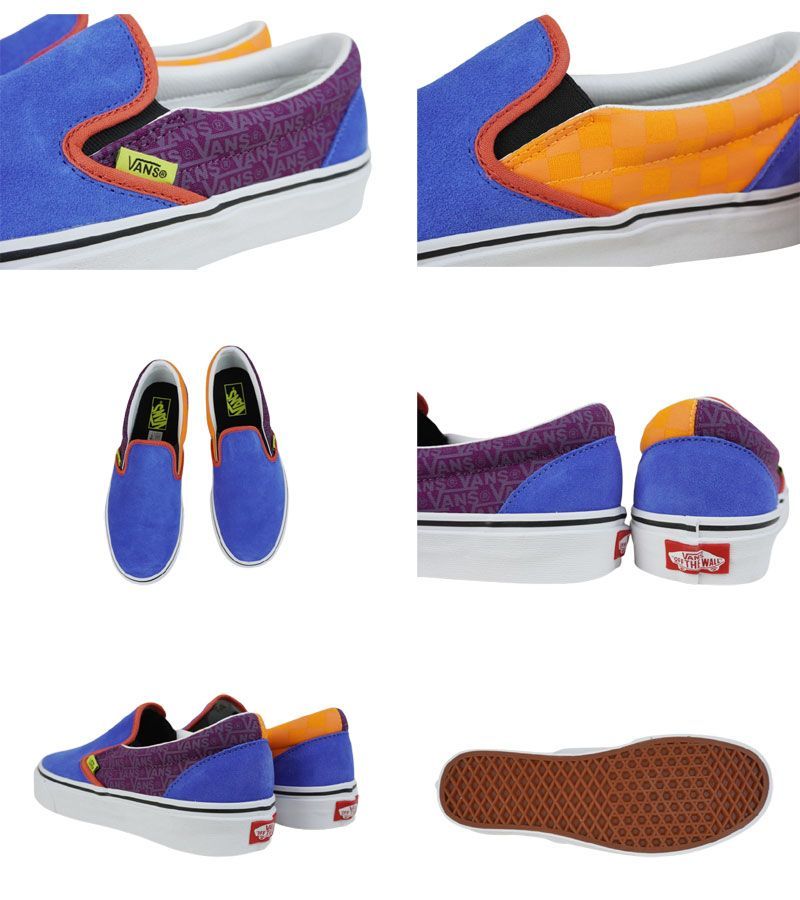 バンズ VANS ヴァンズ 【箱なし】メンズ スニーカー CLASSIC SLIP ON クラシックスリッポン ミックス＆マッチ  グレープジュース/ブライトマリーゴールド 靴 スリップ 紫 パープル 青 オレンジ スウェード - メルカリ