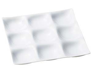 エ716 018 A ナインホールプレート 陶磁器調白 S H塗