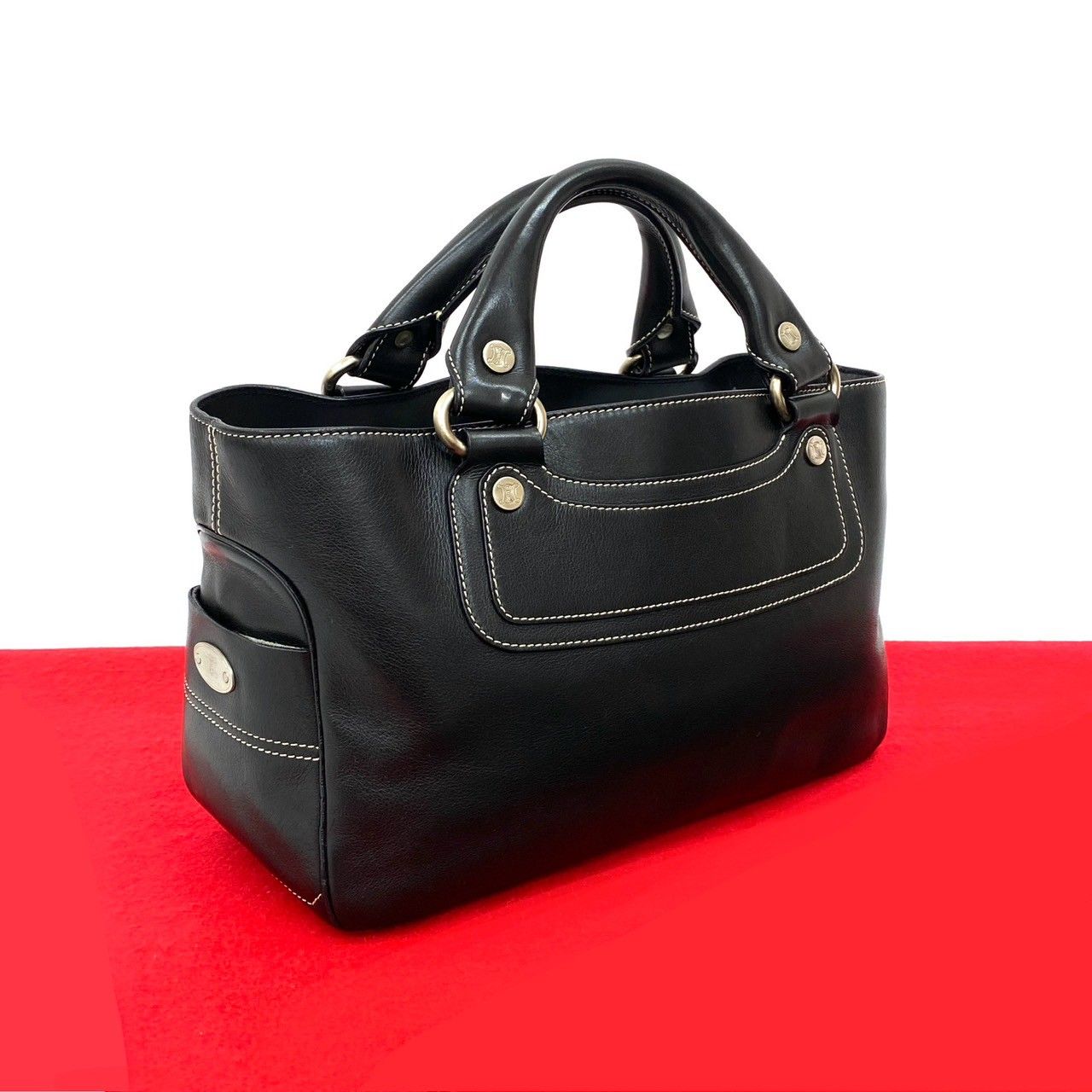 セリーヌ ブギーバッグ レザー ハンドバッグ CELINE セリーヌ ブギーバッグ ハンドバッグ ベージュ