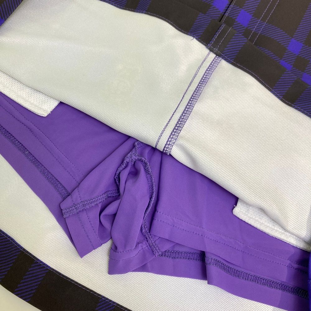 サイズ 2 JACK BUNNY ジャックバニー ×ドラえもん インナー付 スカート チェック 総柄 パープル系 240101529796 ゴルフウェア レディース ストスト LLC-HASEGAWATOSO_COM