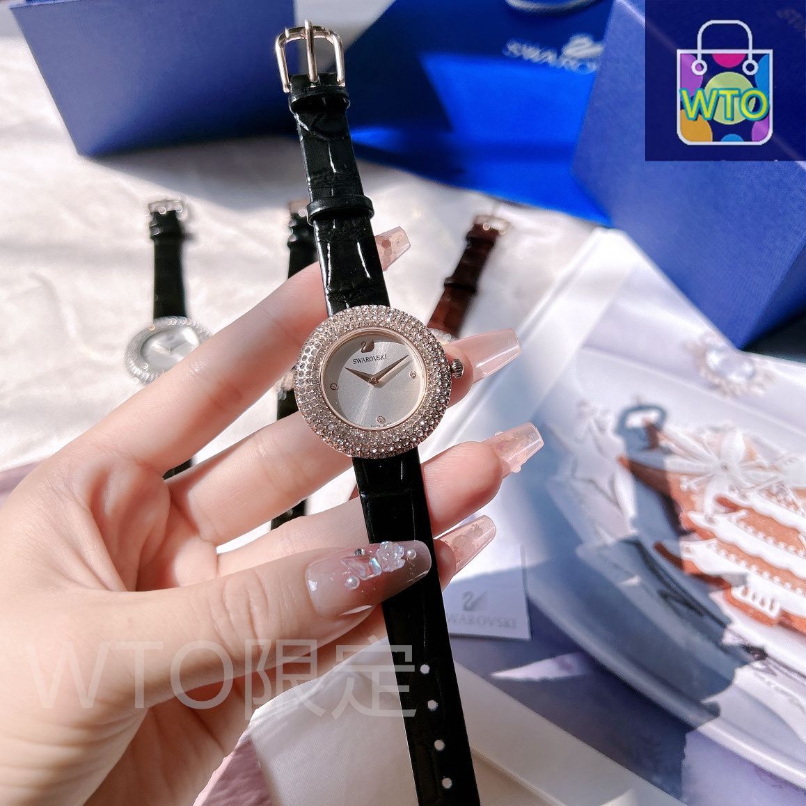 SWAROVSKI 腕時計 ネックレスセット 値下げしますた 今日特価】SWAROVSKI スワロフスキー ダイヤモンド時計 きらめく