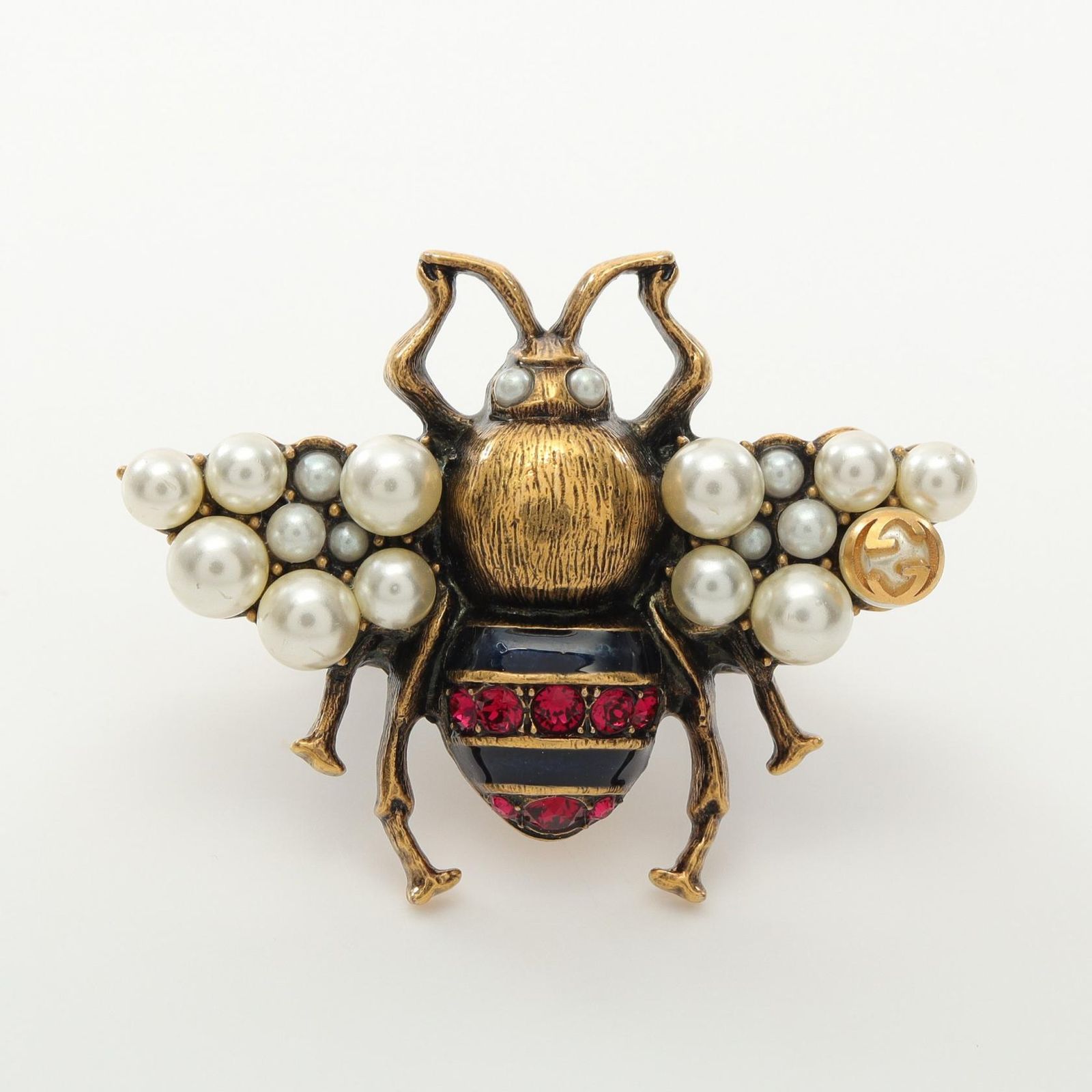 グッチ GUCCI リング 指輪 Bee インターロッキング GP ゴールドメッキ インターロッキングリング レディース Used A