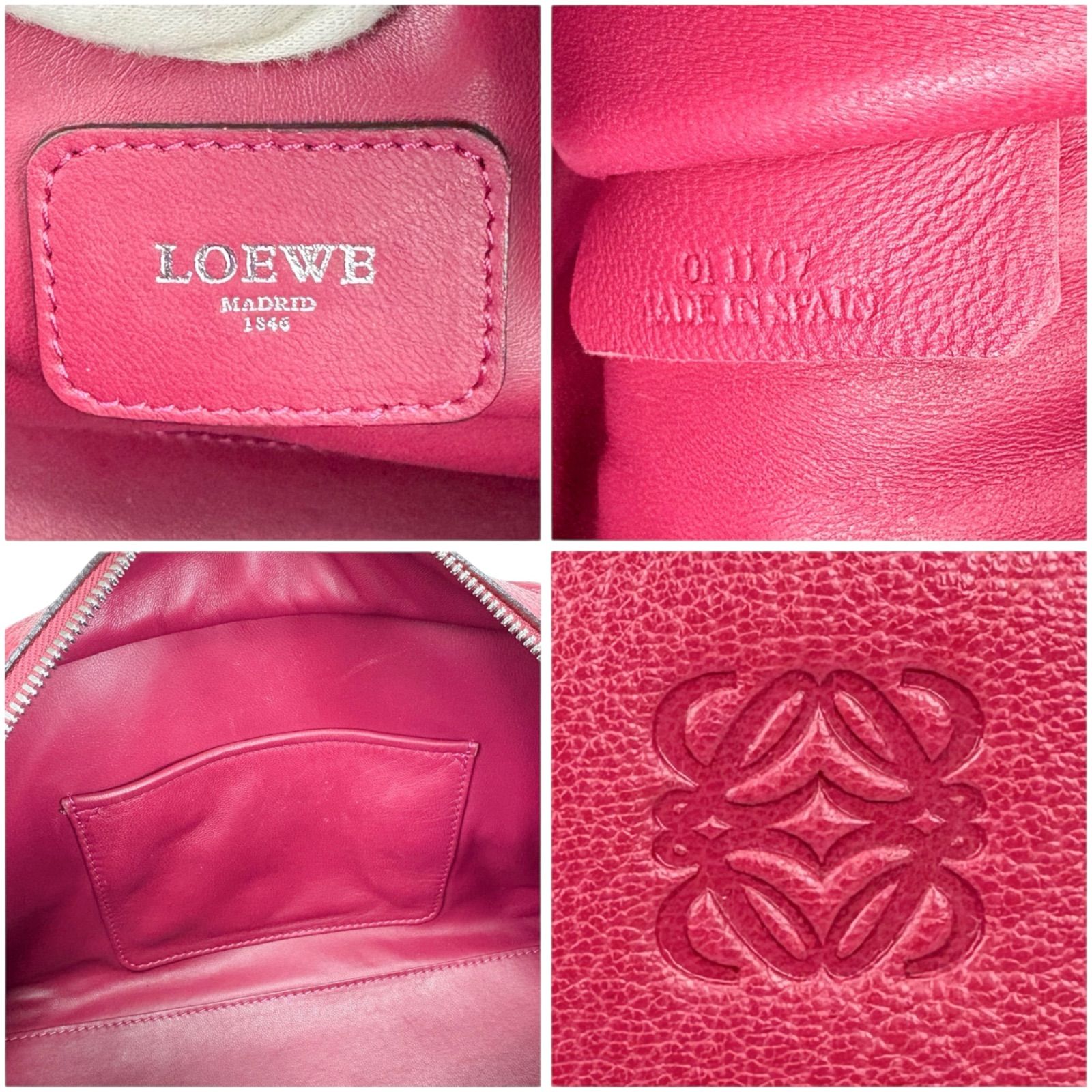 【美品】ロエベ　アマソナ28　ミニボストンバッグ　ハンドバッグ　赤 ロエベ LOEWE アマソナ28 ハンドバッグ ミニボストンバッグ