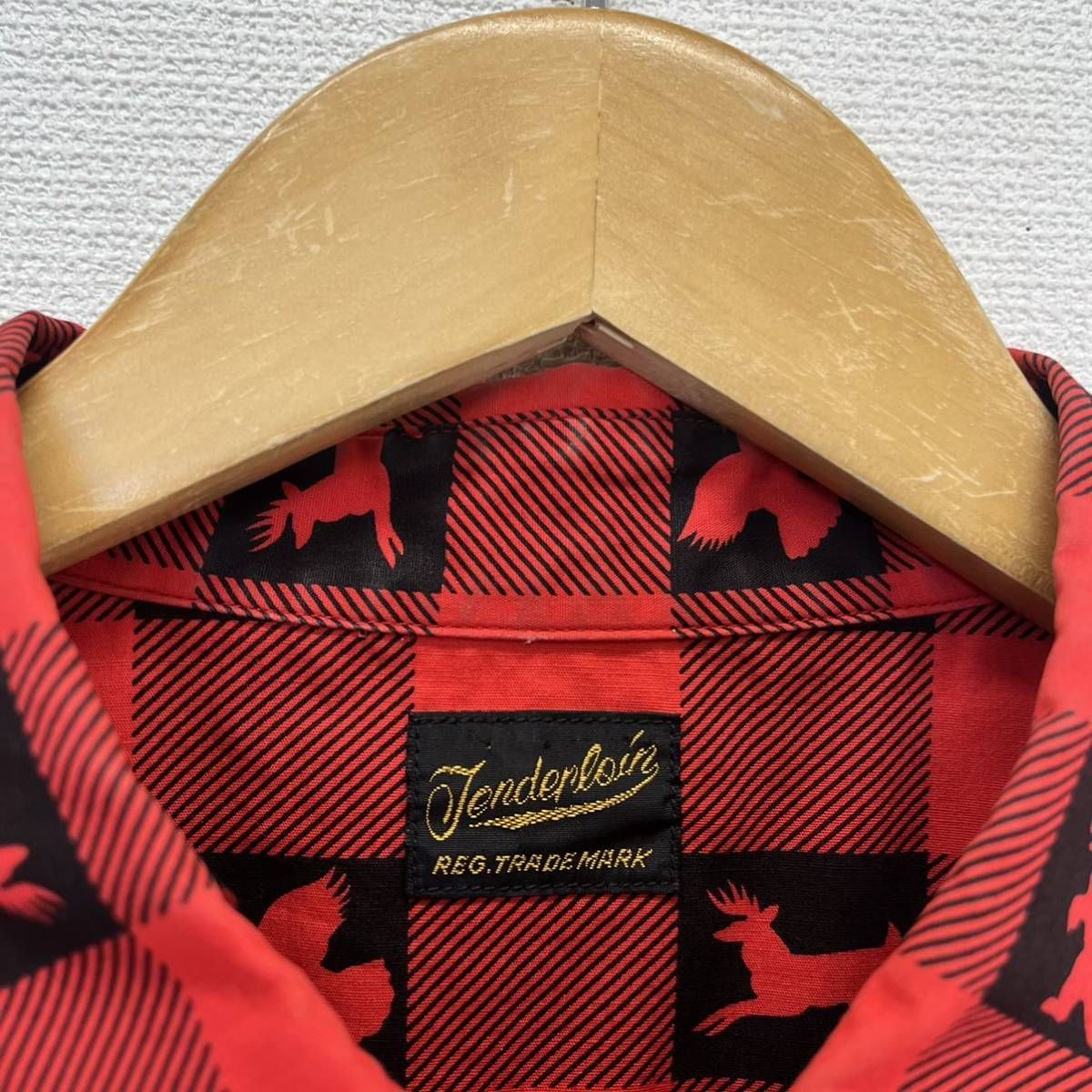 Tenderloin/テンダーロイン バーガンディ 半袖シャツ S TENDERLOIN テンダーロイン 13SS T-WESTERN 半袖アニマル柄
