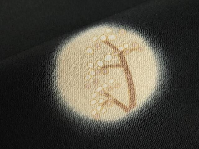 平和屋着物●訪問着　風景枝花文　蛍暈し　黒地　正絹　逸品　CAAW7798yc 平和屋着物○訪問着 風景枝花文 蛍暈し 黒地 正絹 逸品 CAAW7798yc