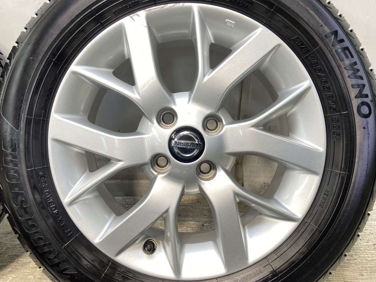 185/65R15 ブリヂストン NEWNO 日産純正 15x5.5 40 100-4穴 中古タイヤ