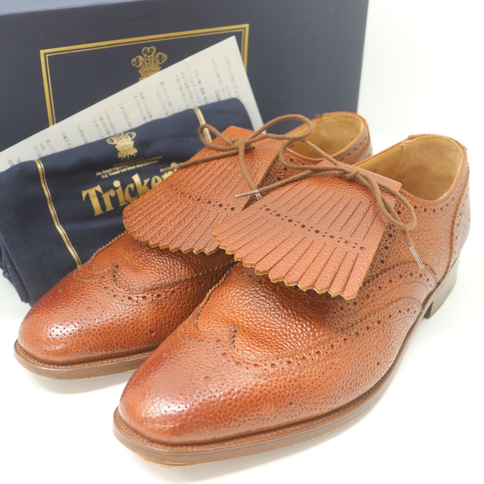 ITA6ZXVSJVWG Tricker's トリッカーズ シボ革 ギリーシューズ ビジネスシューズ ドレスシューズ 870964 m5596 ブラウン メンズ サイズ9