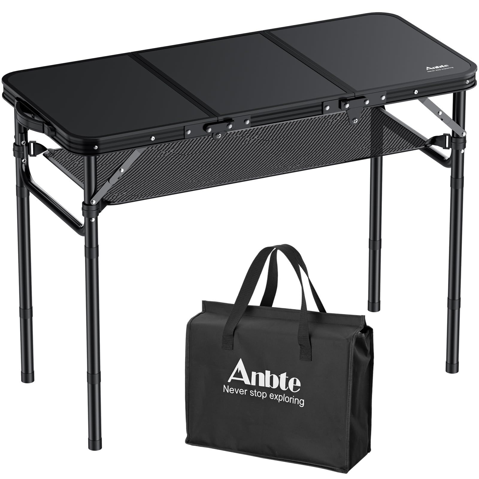 【色:シルバー】Anbte のキャンプの折りたたみ式テーブル、90cmx40cm 色:シルバー】Anbte のキャンプの折りたたみ式テーブル