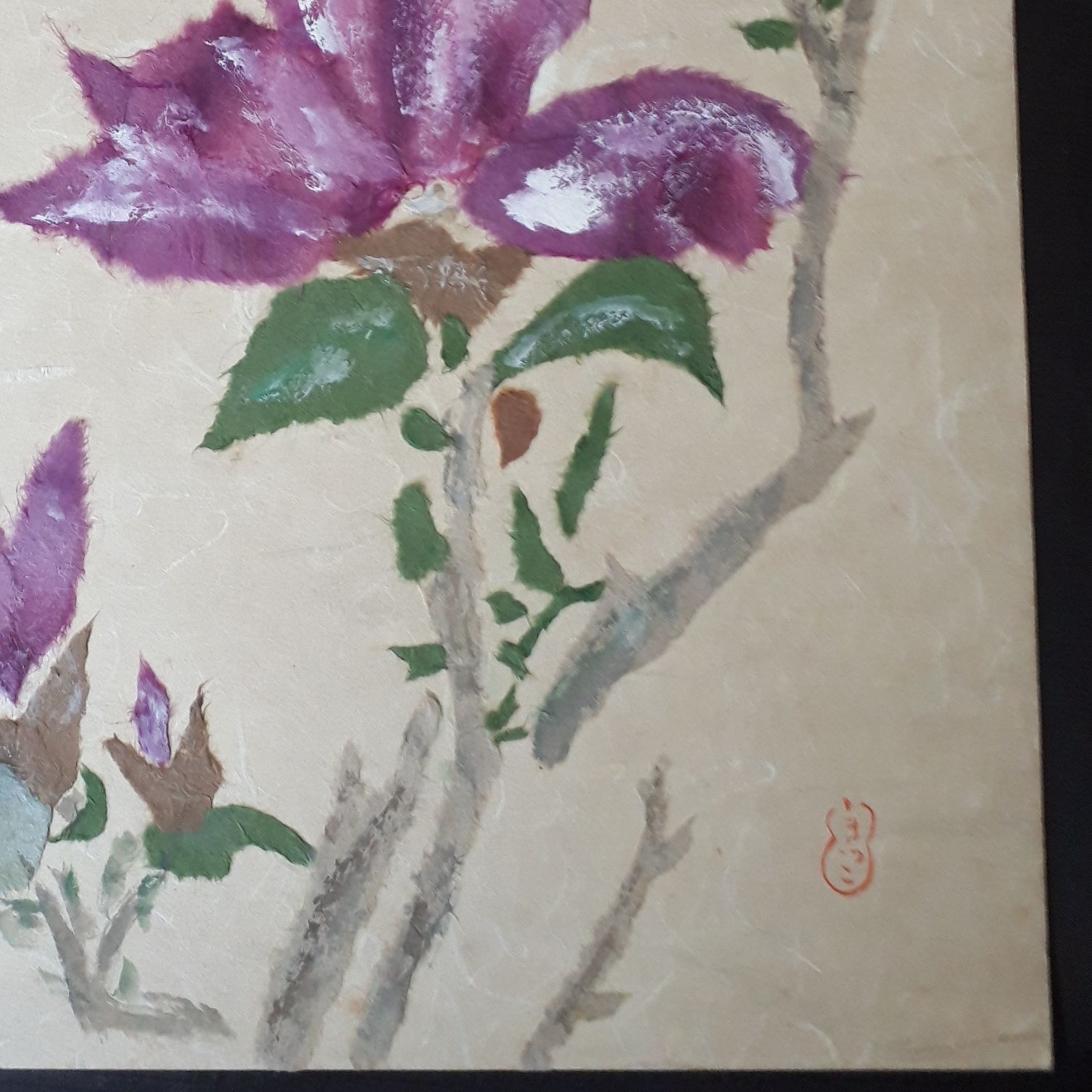 色紙アート ちぎり絵 花 花図 フラワー 美術品 貼り絵