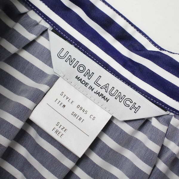 美品 UNION LAUNCH ユニオンランチ ストライプシャツドレス F