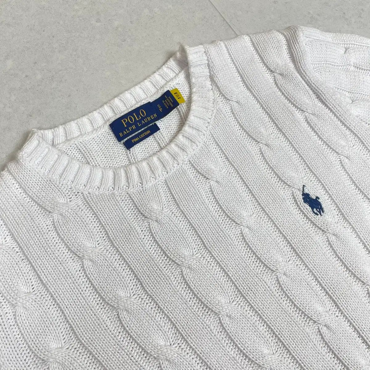 ポロ Ralph Lauren(ラルフローレン) 白 ケーブル編み 半袖