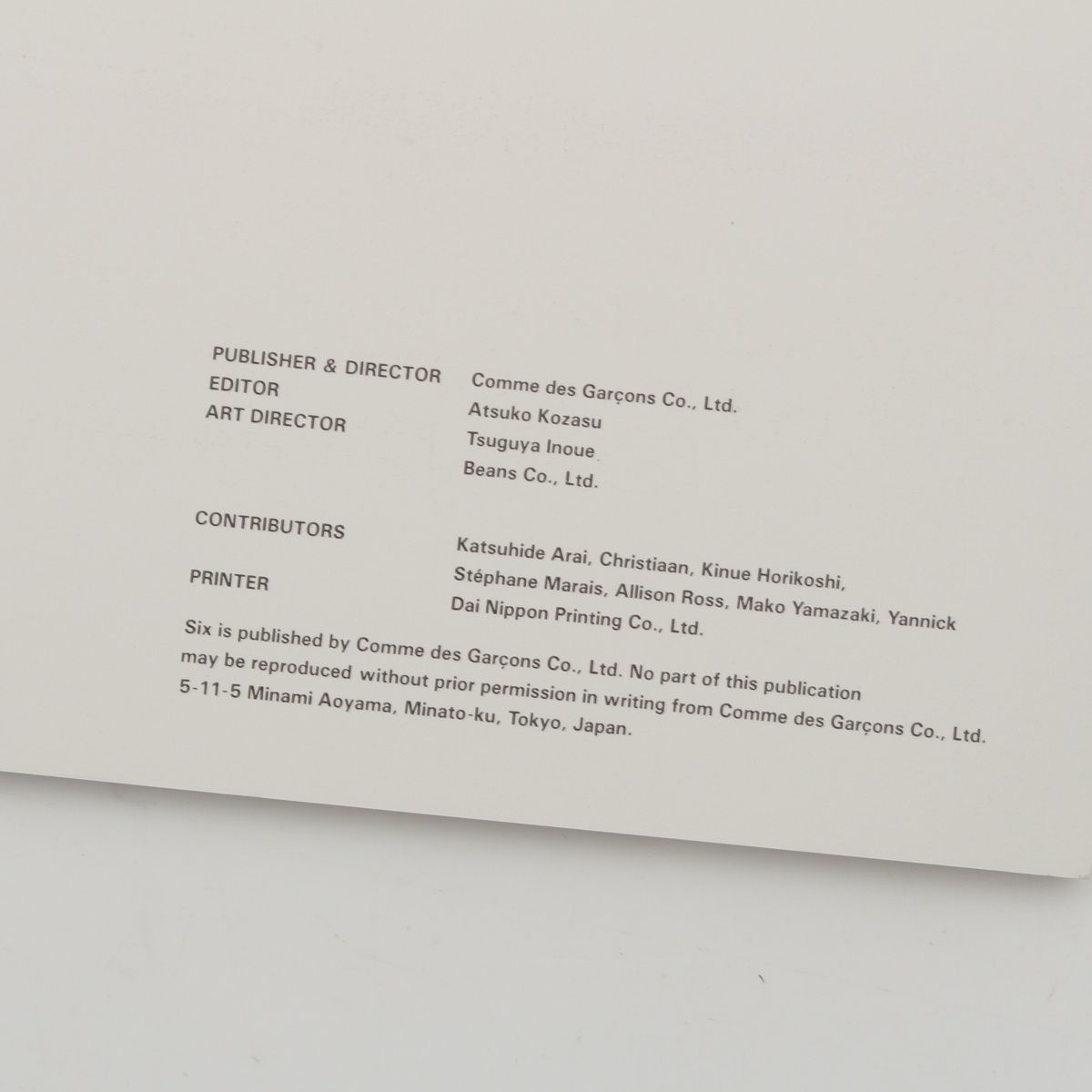 コムデギャルソン Six Number1 1988 アートブック 写真集 本 ブラック グレー IMPECCABLEHEALTHCARESERVICES_COM