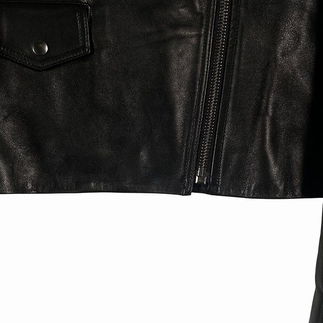 美品 セオリー ダブルライダース ジャケット ラムレザー 羊革 黒 S セオリー Theory 22AW ダブルライダースジャケット 羊革