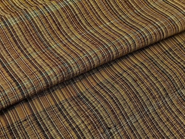 平和屋着物▽訪問着 単衣 紬地 横段文 正絹 逸品 AABB1406jh