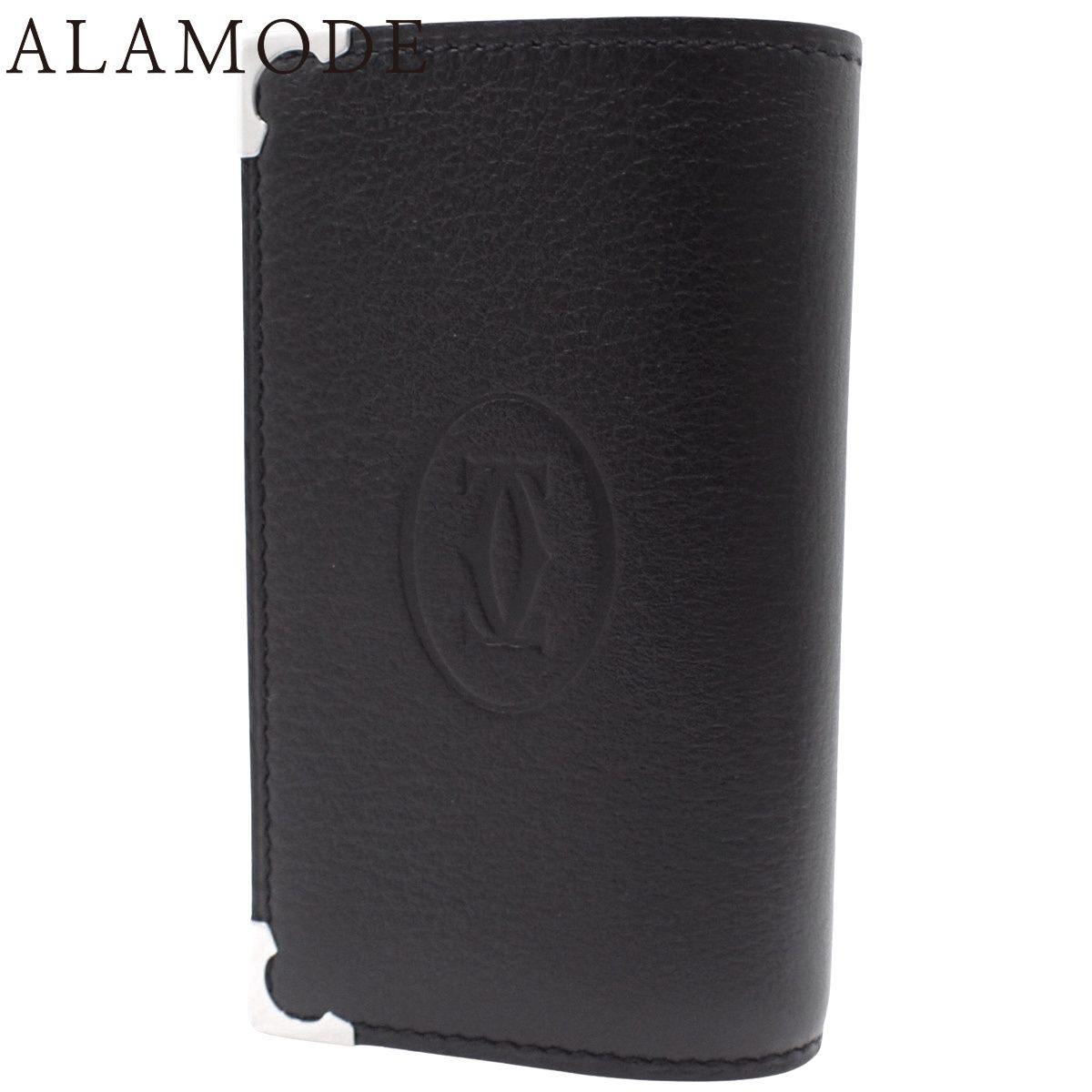 CARTIER カルティエ マスト ドゥ カルティエ カボション 6連キーケース キーケース キーリング 六連 キーリング付き 小物 札入れ レザー ブラック黒 シルバー金具 L3000579 メンズ 40802161015 アラモード