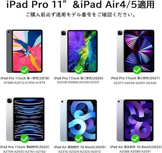 マジックキーボード iPad Pro 11 inch対応スマート iPad Air4 5 10.9inch通用 トラックパッド に対応し 磁気吸着 多点押圧タッチパネルを備え とiPad 適用 キーボード bluetooth ブラック