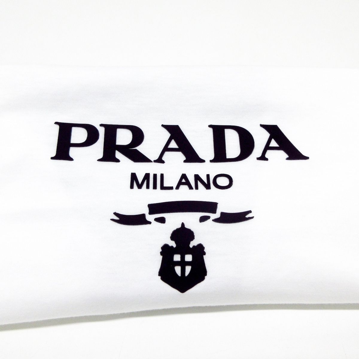 PRADA(プラダ) 半袖Tシャツ美品 - 白×黒 バイカラー/クルーネック