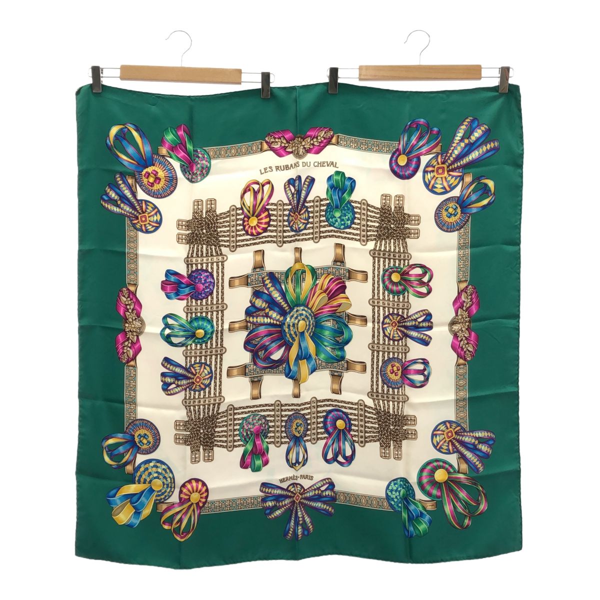 HERMES エルメス スカーフ カレ90 LES RUBANS DU CHEVAL 馬の
