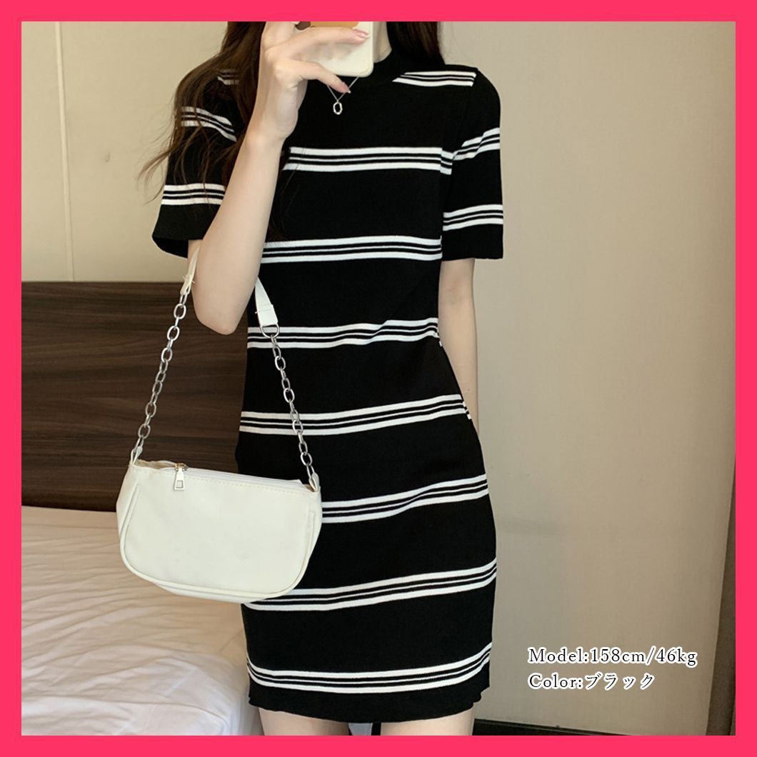 夏服 ミニ ワンピース ボーダー セクシー 半袖 韓国 レディースファッション 2_029b15e9-1552-4852-bde9-