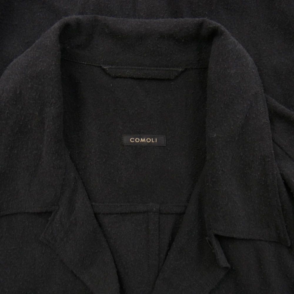 24SS comoli シルク ノイルジャケット ブラック サイズ1 未使用 COMOLI コモリ 24SS シルクノイル ドット シャツジャケット