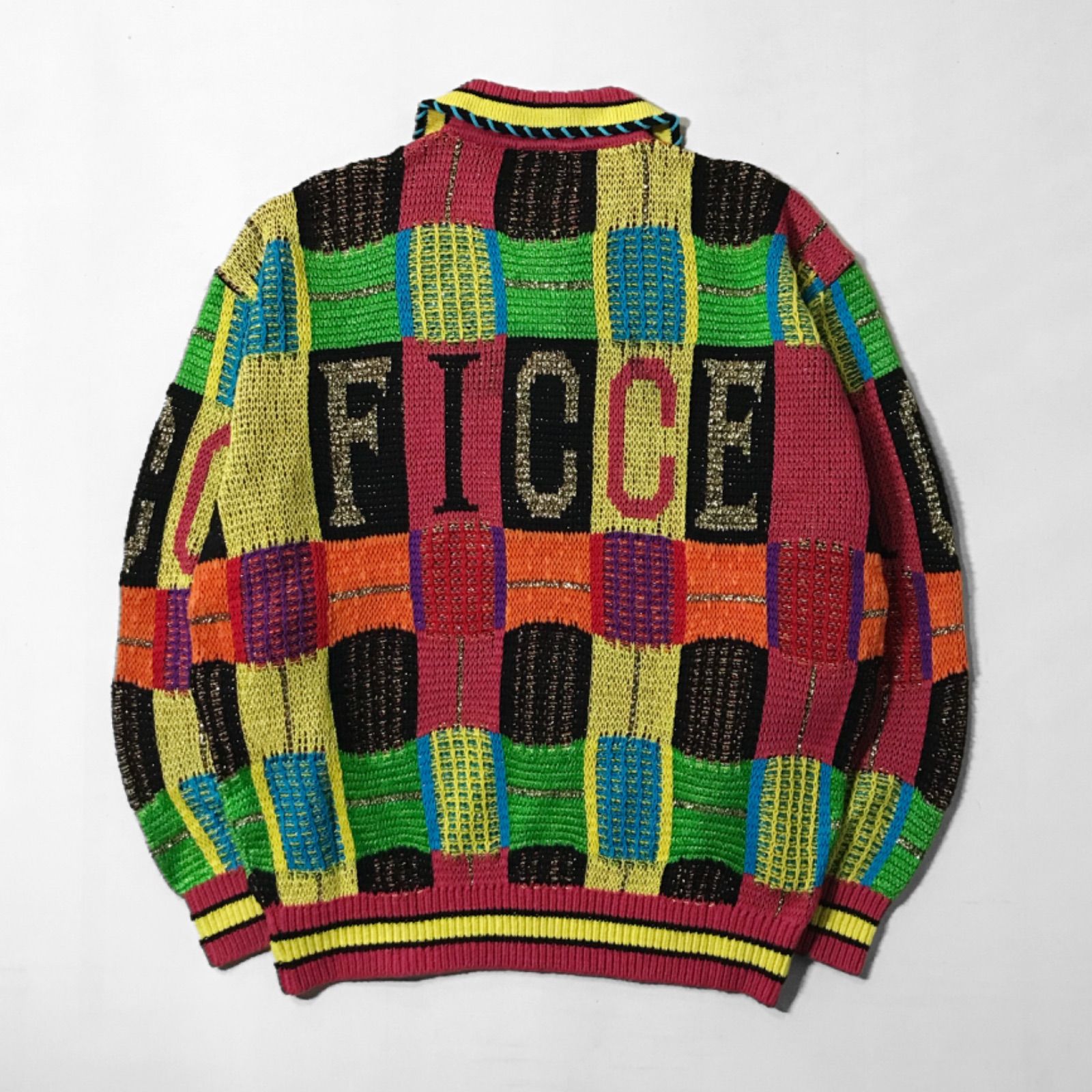 90s フィッチェ Ficce 総柄 デザイン ニット セーター タケシセーター 
