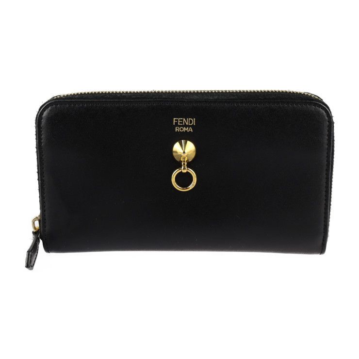 FENDI フェンディ 長財布 8M0299 レザー ブラック ゴールド金具 