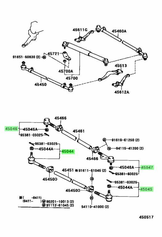ランクル80 タイロッドエンド4点セット トヨタ - タイロッドエンド 80