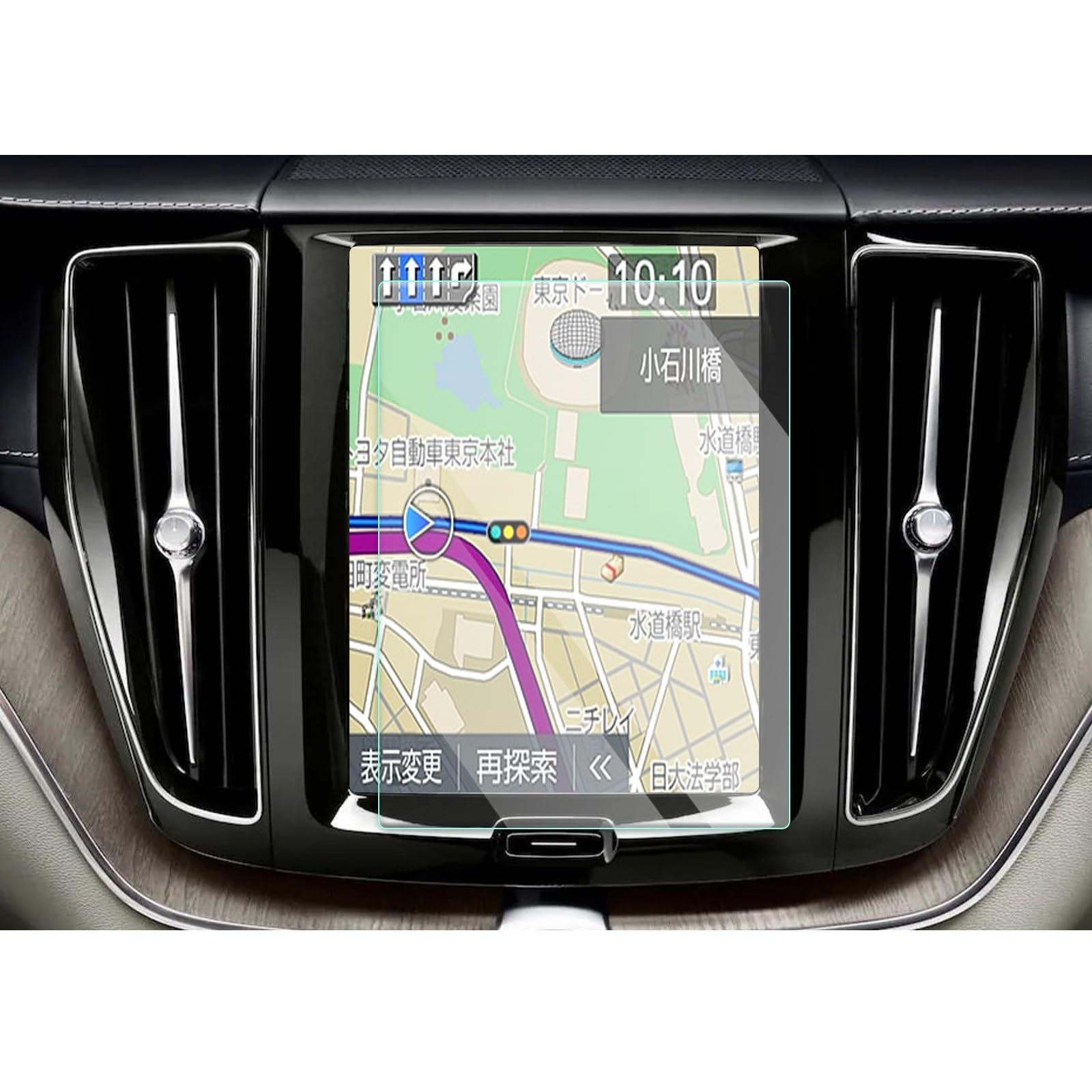 液晶保護フィルム 強化ガラスフィルム ナビゲーション 高感度タッチ xc60 xc40 防気泡 Volvo キズ防止 ボルボ 8.7インチ強化ガラス 貼り付け簡単 CDEFG