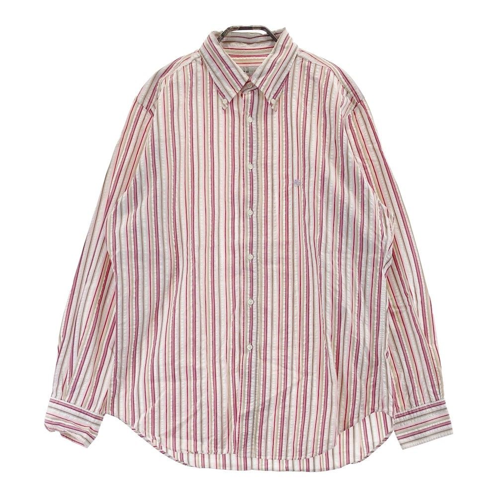 ETRO エトロ  長袖シャツ シアサッカー ストライプ ピンク系 43 [240101329192] メンズ