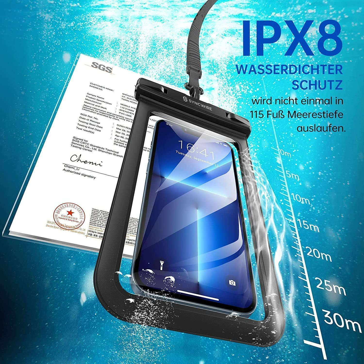 安心と信頼 防水 スマホケース 黒 お風呂 防水ケース アウトドア 雨 高性能 IPX8