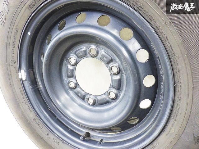 ◆バリ溝タイヤ付き◆ トヨタ純正 200系 ハイエース 15インチ 6J 35 6穴 PCD139.7 鉄チン スチールホイール 195 80R15 ダンロップ 1本