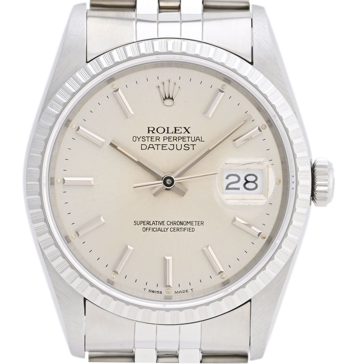 ロレックス ROLEX デイトジャスト　ホリコン 16220 シルバー SS メンズ 腕時計